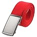 moonsix Canvas Web Belts for Men,Solid Color Casual Military Style Belt,Red