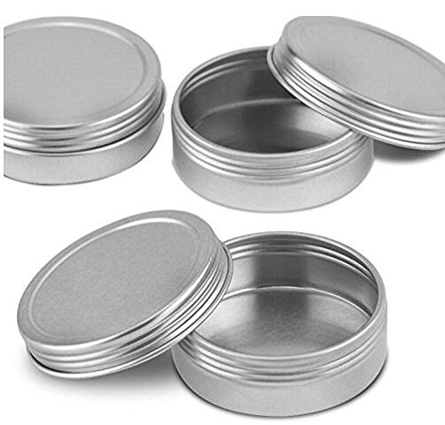 48 Pcs 1 Oz Tins Silver Aluminum Tins Cans Screw Top Round Steel tins Cans with Screw Lid Screw Lid Containers