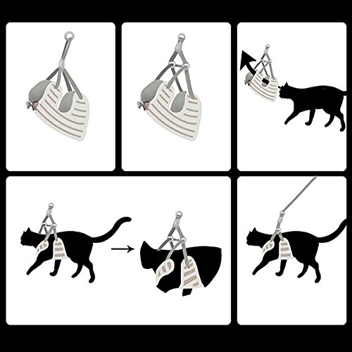 Layboo Soft Handsome Collar Rabbit Little Dogs Cats Harness With Leash Size Medium (black and white plaid) - Thumbnail 4