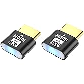 IYUANEPRO 4K HDR HDMI Dummy Plug, Virtual Monitor EDID Emulator, Headless Display Adapter 2Pack, Supports up to 4k@60Hz,1080@120Hz