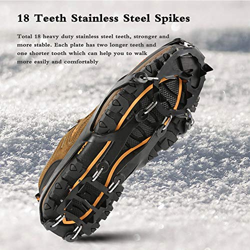 CosyzoneTraction Cleats Ice Snow Grips 18 Spikes Walking, Jogging, Climbing Hiking - Thumbnail 4