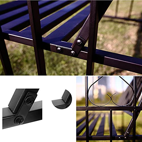 Yibcn Pergola aus Metall, Rosenbogen mit Bank, HBT 205 x 114 x 64 cm,Wetterfest Gartendeko Rankgitter Rosensäule… – Bild 6