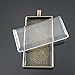 Julie Wang 10 Sets Large Rectangle Photo Setting Tray Pendant with Glass Cabochons Pendant Kit Set (Bronze)