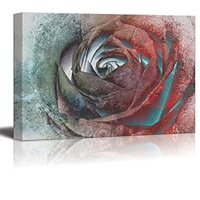 A Grundge Like Canvas of an Up Close Rose - Canvas Art Home Art - 12x18 inches