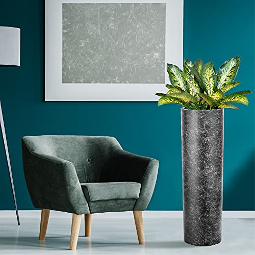 wuuhoo I Pflanzkübel Ivy in schwarzer Marmoroptik mit Pflanzeinsatz I Wetterfest für Innen und Außen I Pflanzsäule… – Bild 6