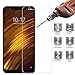 Xiaomi Pocophone F1 Case, Shockproof Brushed Rugged Anti-Drop Carbon Fiber Rubber Soft Silicone Full-Body Protective Cover for Xiaomi Pocophone F1 w/Tempered Glass Screen Protector. (Black)