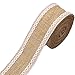 LAOZHOU 3 Pack of Natural Burlap Craft Ribbon Roll with White Lace 78.7inch,DIY Handmade Christmas Wedding Crafts Lace Linen (3 Pack)