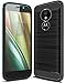 Moto E5 Play Case, Moto E5 Cruise Case with HD Screen Protector UCC Frosted Shield Luxury Slim TPU Bumper Cover Carbon Fiber Design and Anti-Scratch and Non-Slip Cover for Moto E5 Play Black