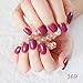 24pcs/kit Flat Candy Fake Nails Dark Purple Red Medium Nail Art Decoration Tips Carnival Colorful Press On Nails 369