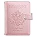 Passport Holder Travel Cover Case - HOTCOOL Leather RFID Blocking Wallet For Passport, Rose Gold (Magnetic)