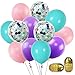 K KUMEED Unicorn Balloons Purple Light Pink Sea Foam Blue Assorted Balloons 12