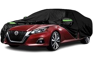 Qnmittry Waterproof Car Covers Compatible with 2008-2024 Nissan Altima, All Weather Custom-fit Car Cover with Zipper Door for Rain Snowproof UV Windproof Protection
