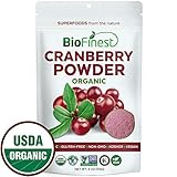 Biofinest Cranberry Juice Powder - 100% Pure Freeze-Dried Superfood - USDA Certified Organic Vegan Raw Non-GMO - Boost Digestion Weight Loss - for Smoothie Beverage Blend (4 oz Resealable Bag)