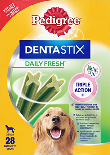Dentastix Fresh - Friandises pour Grand Chien, 112 bâtonnets à mâcher pour l'hygiène bucco-dentaire (4 x 28 bâtonnets)