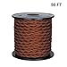 [UL Listed] 50ft Twisted Cloth Covered Wire, Carry360 Antique Industrial Electronic Wire, 18-Gauge 2-Conductor Vintage Style Fabric Lamp/Pendant Cloth Cord Cable (Brown)