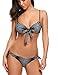 Avidlove Bikini Swimsuit for Women Push Up Striped Print Tie Side Bathing Suits S-XXL