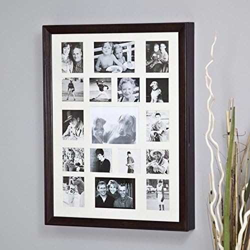 Collage Photo Frame Wooden Wall Locking Jewelry Armoire - 23W x 30H in.