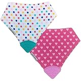Bazzle Baby Banda Bib Soother, Machine Washable Bandana Drool Bib, 0-24 Months (Girls Set 1)