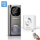 Wi-fi Video Doorbell Video Intercom, Alfawise Wireless Doorbell 720p HD 2.4Ghz wifi Security NVR Camera with Motion Detection, Night Vision Function, IP65 Weatherpoof, App Control for IOS and Android