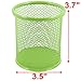 Metal Mesh Cylinder Pen Pencil Eraser Stationery Holder Container Green