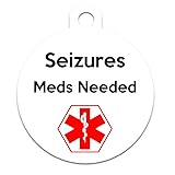 Medical Alert Dog Cat Pet ID Tag - Seizures Meds
