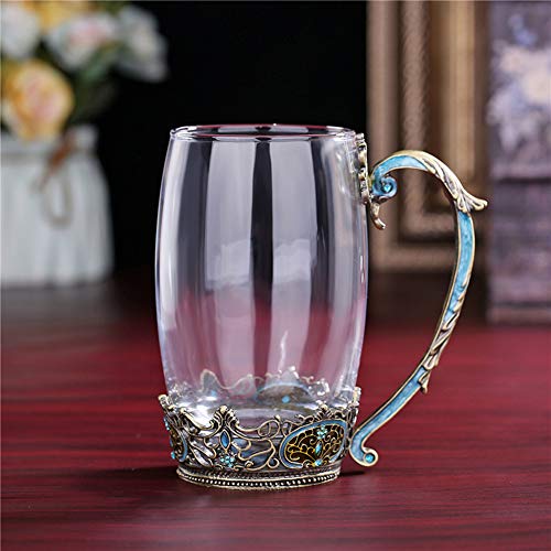 Tea Cup Coffee Mug Cups, Classical Glass Tea Cup, Unique Personalized Birthday Present Ideas for Women Grandma Mom Teachers Hot Beverages 13OZ - Thumbnail 2