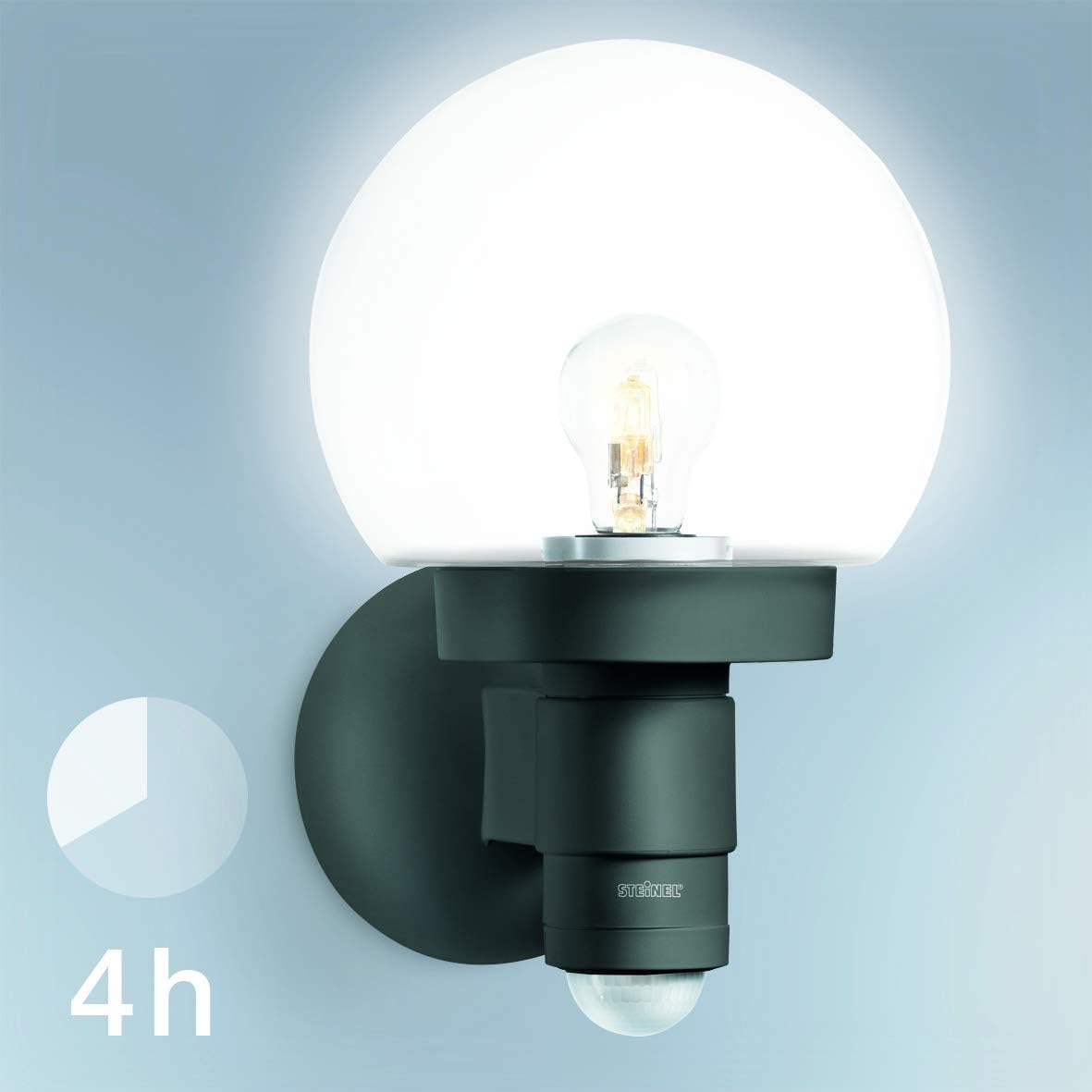 Steinel Outdoor Wall Light L 115 S Anthracite, 240° Motion Sensor, 12 m Range, Basic Light, Continuous Light, Soft Light Start - Image 4