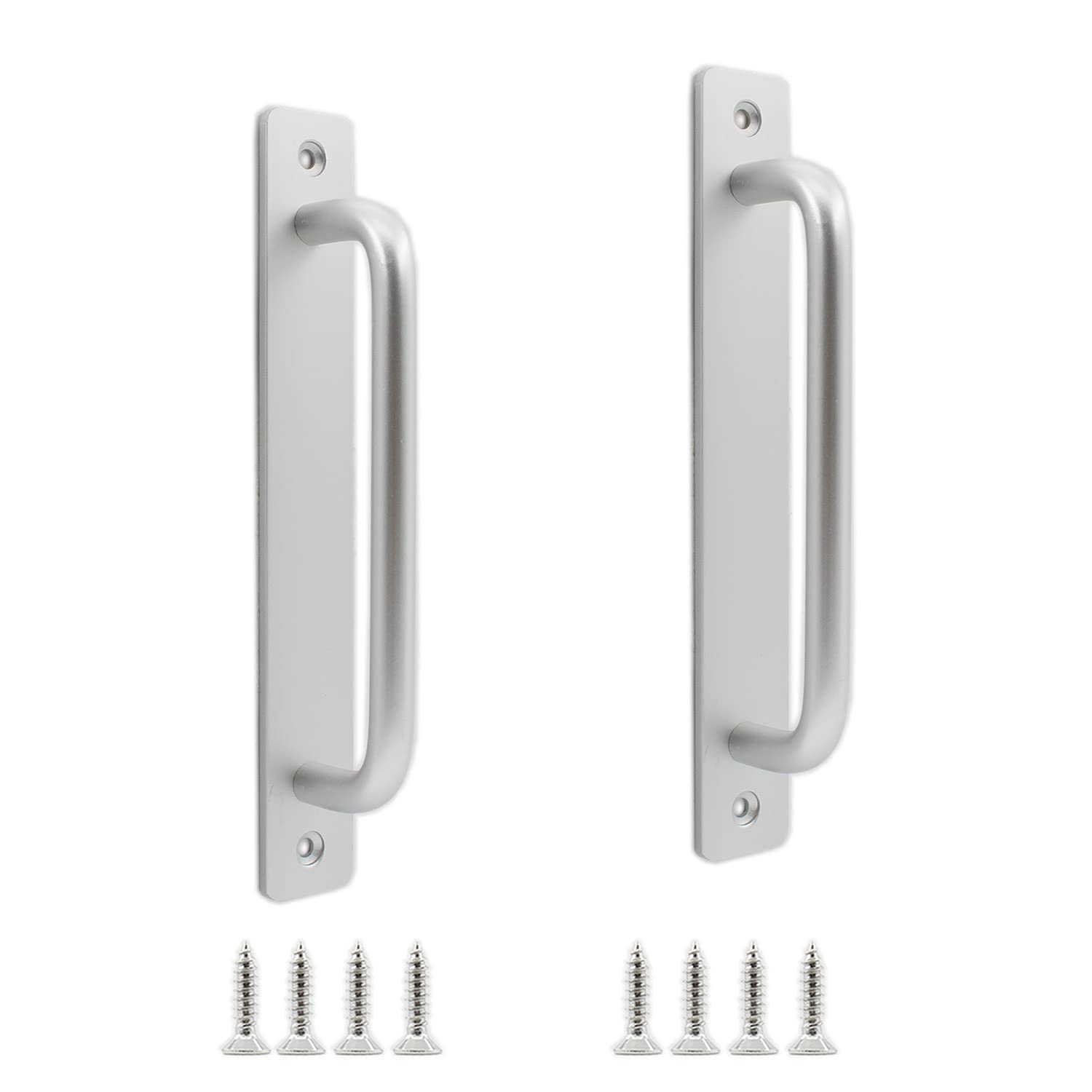 Photo 1 of Ulifestar 2 Pack Rustic Barn Door Handles, 7 inch Aluminium Alloy Modern Handles for Sliding Door & Cabinets, Silver