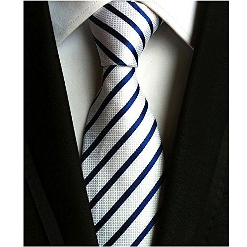 Jeatonge Lot 6 Pcs Mens Ties and 3 Free Tie Clips, Men's Classic Tie Necktie Woven Jacquard Neck Ties Gift box packing (Style 17)