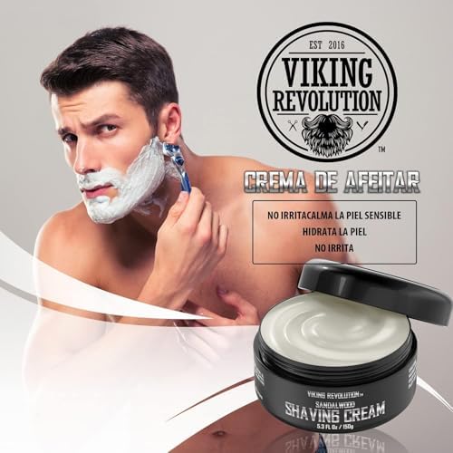 - Crema Afeitar de Lujo para Hombre - Aroma a Sándalo - Jabón de Afeitar Suave, Suave y Sedoso - Crema de Afeitar Muy Suave para Hombres - 150 g