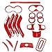 Bentolin 20Pcs Red Full Set Interior Decoration Trim Kit Compatible for Wrangler 2011-2017 4 Door Air Outlet & Door Inner Handle & Handbrake Trim & Cup Holder & Gear Shift Knobs Cover Trim