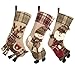 3 Pcs 18” Christmas Stockings Large Size with 3D Santa/Snowman/Reindeer, Xmas Stocking For Gifts Stuffers & Christmas Party Decoration