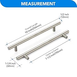 HOME EDIT Brushed Nickel Cabinet Handles 7-1/2 Inch