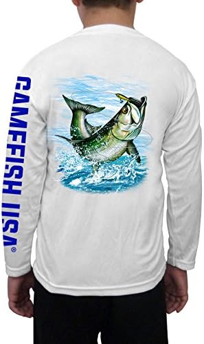 GAMEFISH USAKid's UPF 50 Long Sleeve Microfiber Moisture Wicking Performance Fishing Shirt Tarpon