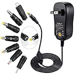 [Upgraded Version] SoulBay Universal AC/DC Adapter Multi-Voltage Regulated Switching Power Supply with 7 Selectable Adapter Plugs, for 3V to 12V Home Electronics and USB Charging Devices - 2Amps Max