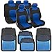 Advanced Performance Car Seat Covers - Instant Install Sideless Fronts + Full Interior Set for Auto (Blue Combo)