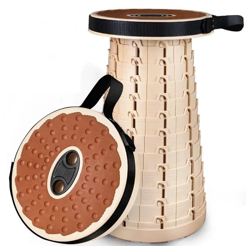 ActivPro Portable Folding Stool Telescopic Adjustable Upgraded Rubber Top Retractable Collapsible Heavy Duty 200kg Load Capacity Camping Chair Fishing Hiking BBQ Outdoors Indoors Kitchen