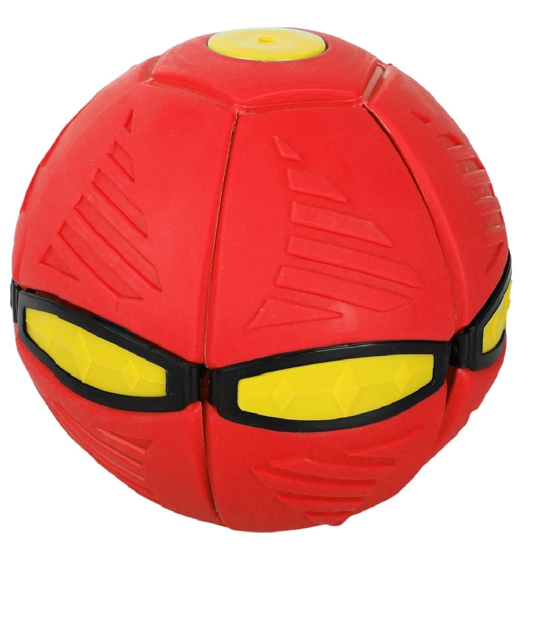 FeiWen Magic Plastic Flying Deformed UFO Ball Toys Beach Games Outdoor Sports Ball (Red)