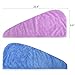 Uarter Hair Turban Towel Twist Wrap Fast Drying Absorbent Microfiber Dry Hair Cap for Bath, Spa, Makeup 23.4 9.8inch (2 Pack) Blue and Purple