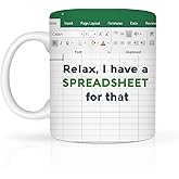 LONGXIN Accountant Gifts, Funny Spreadsheet Coffee Mugs for Boss, CPA, Coworker, Women, Men, Finance Banker, Birthday Graduation Christmas Gift, 11 oz Ceramic Cup