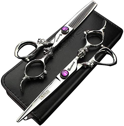 5.5/6/7.5/7/8-inch Professional Hair Clippers, Japanese 440C Jewelry Scissors (6 inch-2pc)