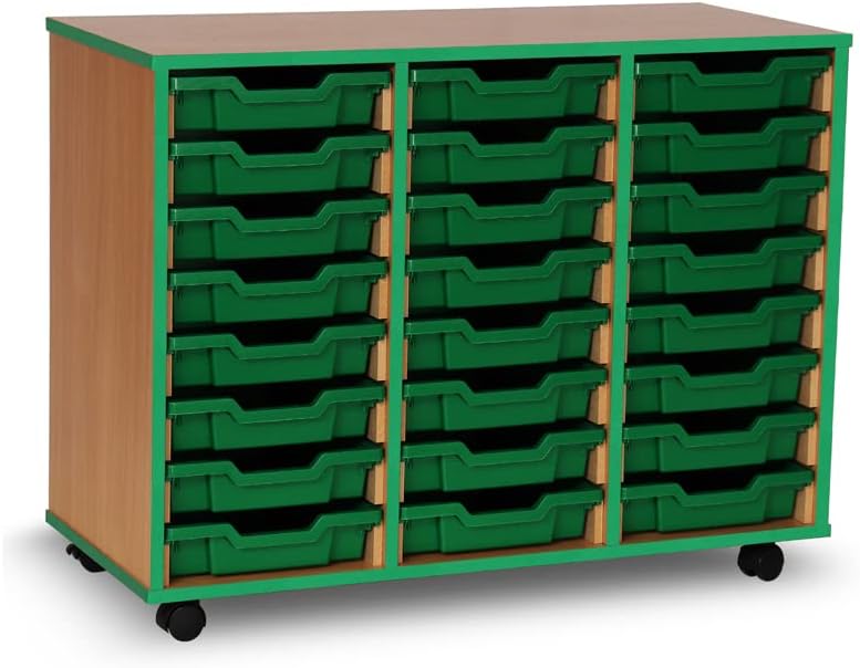 Office Needs Direct Monarch Mobile Shallow Tray Storage Unit 24 Trays Beech