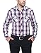 Bentibo Mens Burgundy Plaid Casual Dress Shirt Long Sleeve Button Down Shirts M
