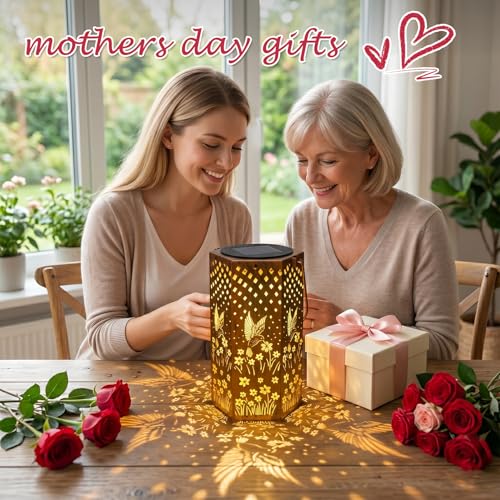 Eandisom Birthday Gifts for Women - Garden Decor Hummingbird Solar Lanterns Outdoor Waterproof, Mothers Day Gifts for Mom Grandma, Hanging Solar Lights Outside for Yard, Patio