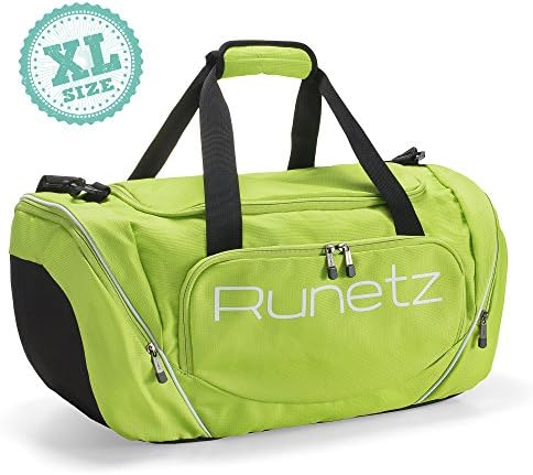 Runetz - Extra Large LIME GREEN Gym Bag Sport Shoulder Bag for Men &amp; Women Duffel 30-inch XL - Lime Green