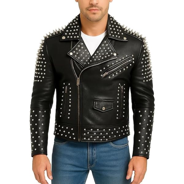 ジャケット・アウター OZONE ROCKS leather riders studs JACKETSZONE Rockstar Stud Leather Jacket Spikes Punk Rock