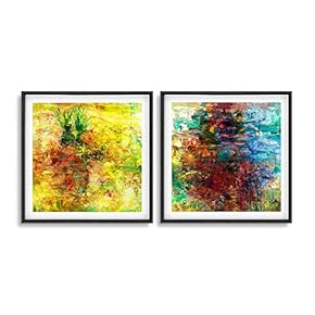 Framed Canvas Wall Art for Living Room, Bedroom Abstract Theme Canvas Prints for Home Decoration Ready to Hang - 16"x16"x2 Panels