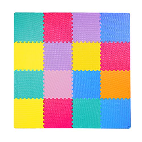 Foam Puzzle Mat for Kids, Superjare 16 Tiles (16 tiles = 16 