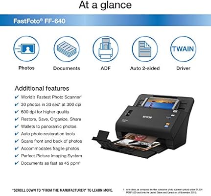 Amazon Com Epson Fastfoto Ff 640 High Speed Photo Scanning System