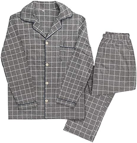 パジャマ 綿100 メンズ ルームウェア 長袖 人気海外一番 長ズボン 上下 2点セット 前開き ポケット付き 優しい肌ざわり 吸汗 快適 通気 部屋着 通年着 寝間着